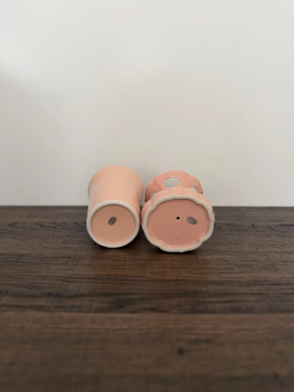 Vintage Pink Ceramic Retro Cottagecore Mid-Century Toothbrush Holder & Tumbler S